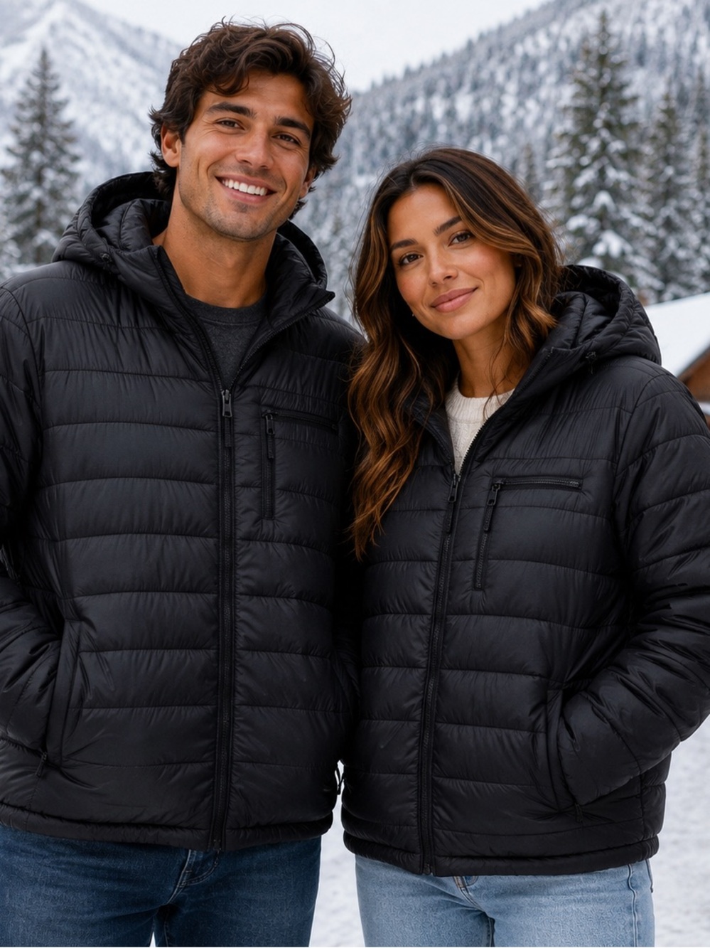 Heated-Hooded Puffer Jacket -